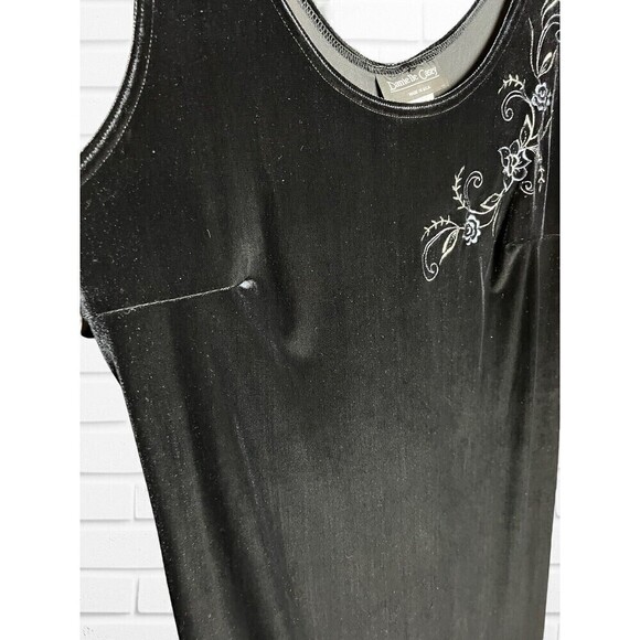 Vtg Danielle Casey Sears Women's Size 16W Dress Velour Floral USA Gothic 90s - Picture 3 of 11